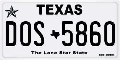 TX license plate DOS5860