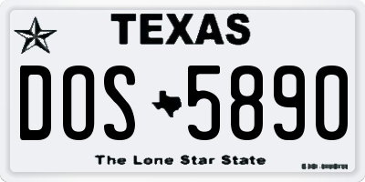 TX license plate DOS5890