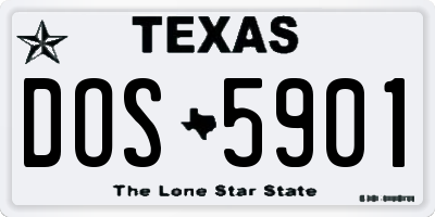 TX license plate DOS5901