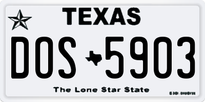 TX license plate DOS5903