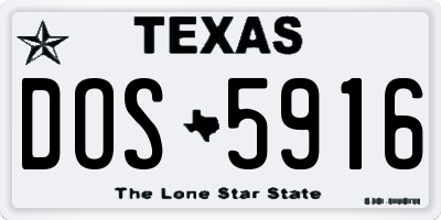 TX license plate DOS5916
