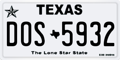TX license plate DOS5932