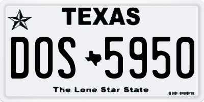 TX license plate DOS5950