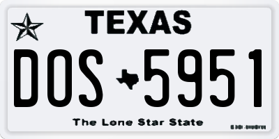 TX license plate DOS5951