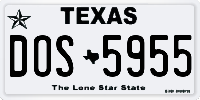TX license plate DOS5955