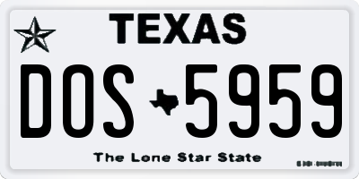 TX license plate DOS5959