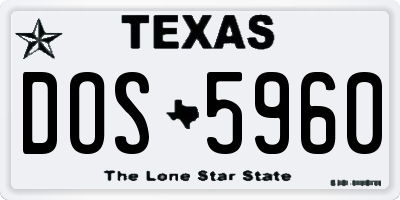 TX license plate DOS5960
