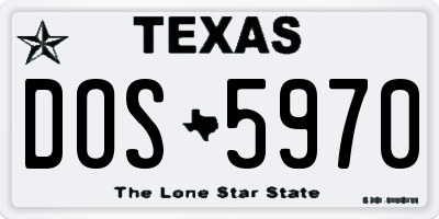 TX license plate DOS5970