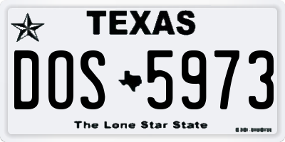 TX license plate DOS5973