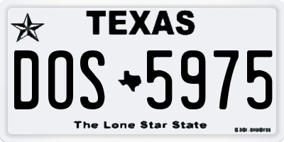 TX license plate DOS5975