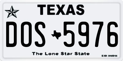 TX license plate DOS5976