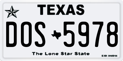 TX license plate DOS5978