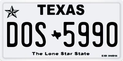 TX license plate DOS5990