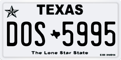 TX license plate DOS5995