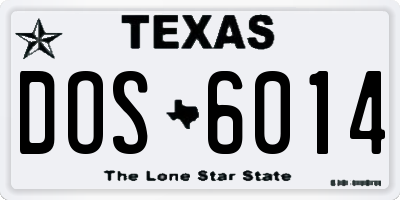 TX license plate DOS6014