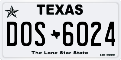 TX license plate DOS6024