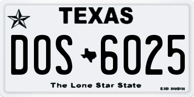 TX license plate DOS6025