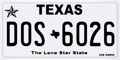 TX license plate DOS6026