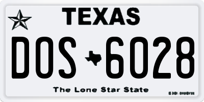 TX license plate DOS6028