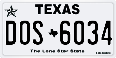 TX license plate DOS6034