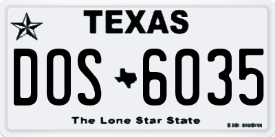 TX license plate DOS6035