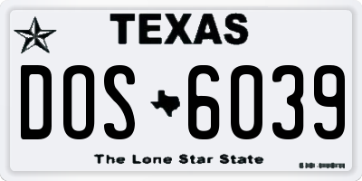 TX license plate DOS6039