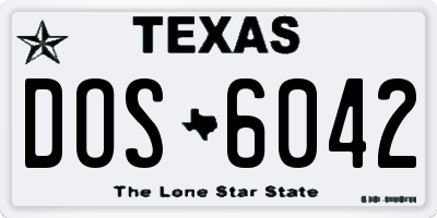 TX license plate DOS6042