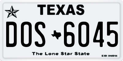 TX license plate DOS6045