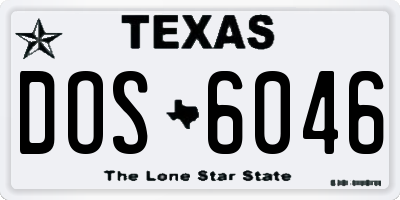 TX license plate DOS6046