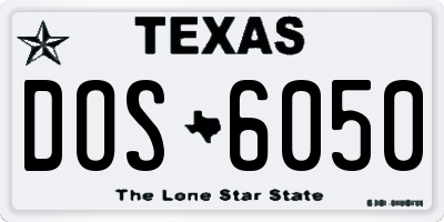 TX license plate DOS6050