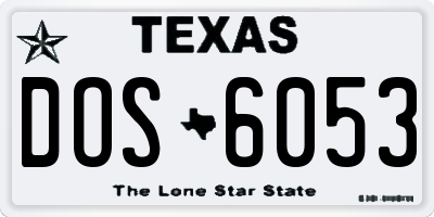 TX license plate DOS6053