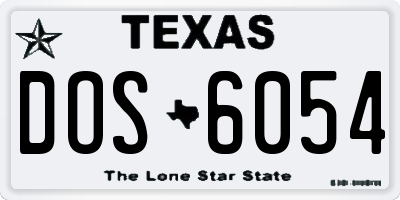 TX license plate DOS6054