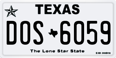 TX license plate DOS6059