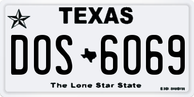 TX license plate DOS6069