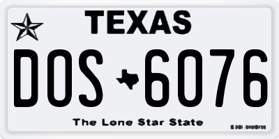 TX license plate DOS6076