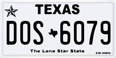 TX license plate DOS6079