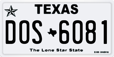TX license plate DOS6081