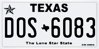 TX license plate DOS6083