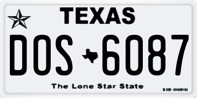 TX license plate DOS6087