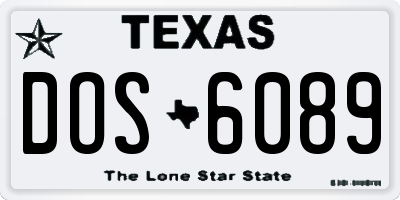 TX license plate DOS6089