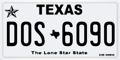 TX license plate DOS6090