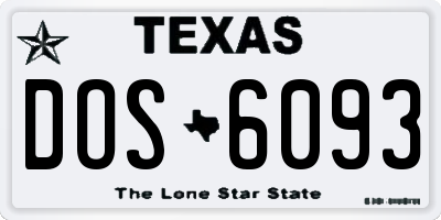 TX license plate DOS6093