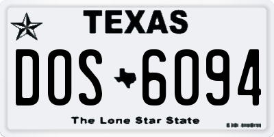TX license plate DOS6094
