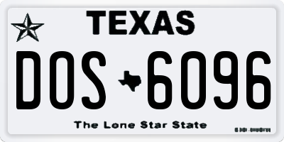 TX license plate DOS6096