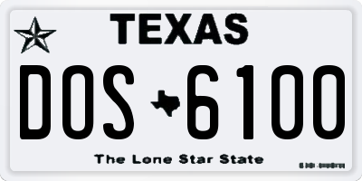 TX license plate DOS6100