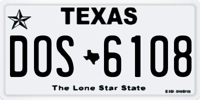 TX license plate DOS6108