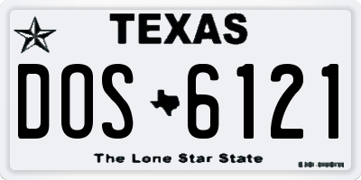 TX license plate DOS6121