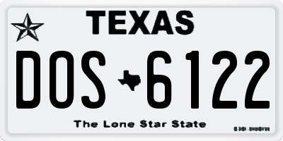 TX license plate DOS6122