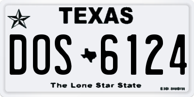TX license plate DOS6124
