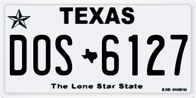 TX license plate DOS6127